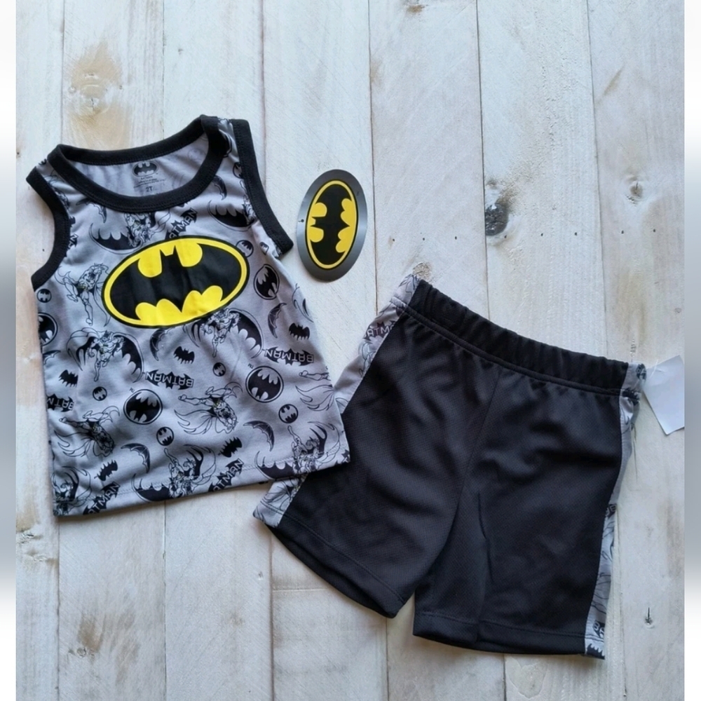 Batman Kids Costume Set - Black, Yellow, and Gray
